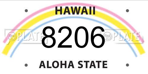 8206 Hawaii License Plate