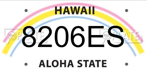 8206ES Hawaii License Plate