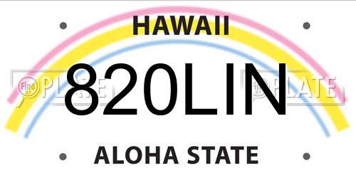 820LIN Hawaii License Plate