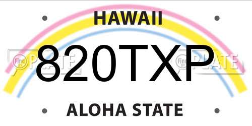 820TXP Hawaii License Plate