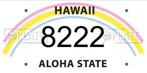 8222 Hawaii License Plate