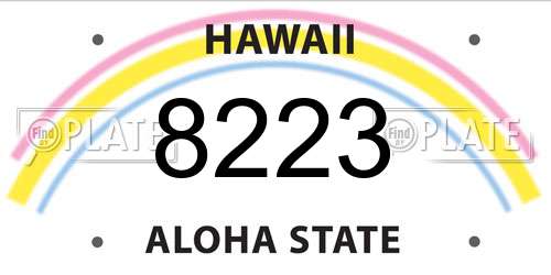 8223 Hawaii License Plate