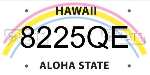 8225QE Hawaii License Plate