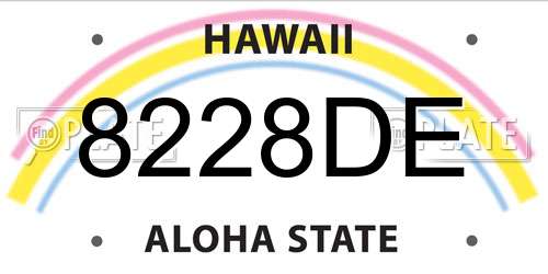 8228DE Hawaii License Plate