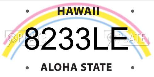 8233LE Hawaii License Plate
