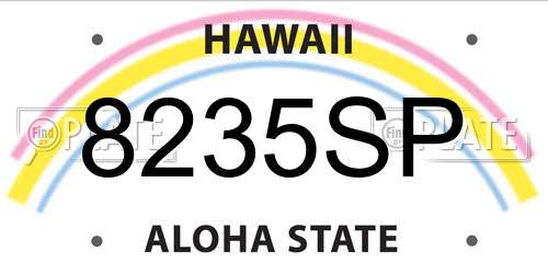 8235SP Hawaii License Plate