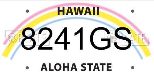 8241GS Hawaii License Plate