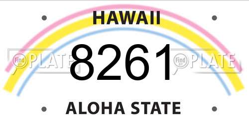 8261 Hawaii License Plate