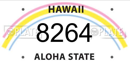 8264 Hawaii License Plate