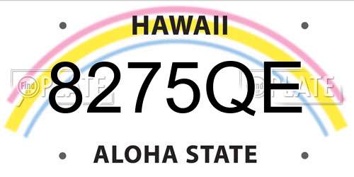 8275QE Hawaii License Plate