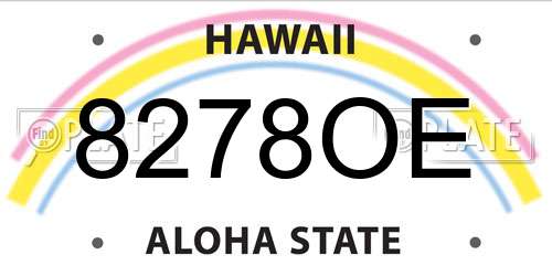 8278OE Hawaii License Plate