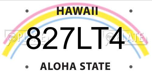 827LT4 Hawaii License Plate