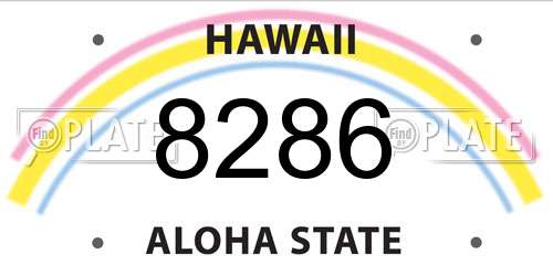 8286 Hawaii License Plate