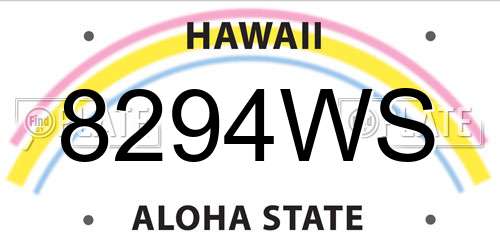 8294WS Hawaii License Plate