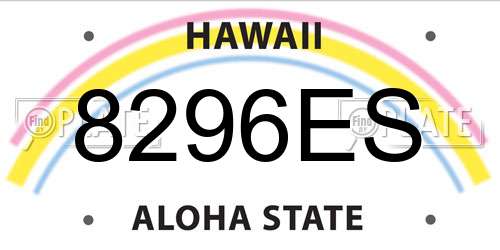8296ES Hawaii License Plate