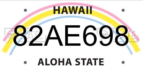 82AE698 Hawaii License Plate