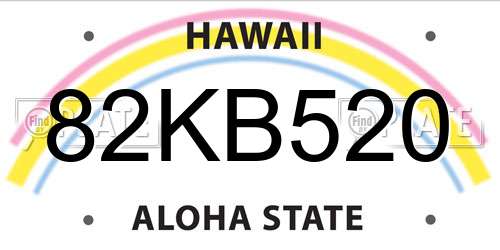 82KB520 Hawaii License Plate