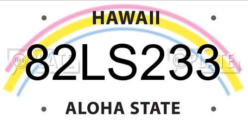 82LS233 Hawaii License Plate