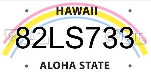 82LS733 Hawaii License Plate