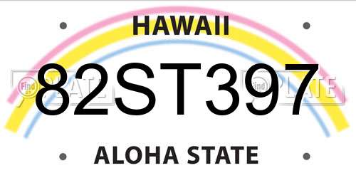 82ST397 Hawaii License Plate