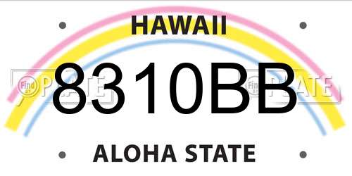 8310BB Hawaii License Plate