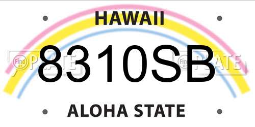 8310SB Hawaii License Plate