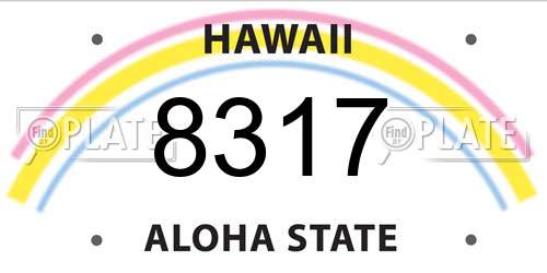 8317 Hawaii License Plate