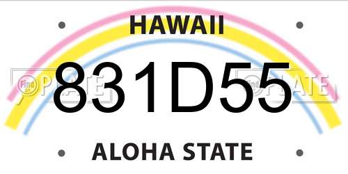831D55 Hawaii License Plate