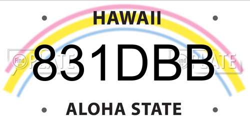 831DBB Hawaii License Plate