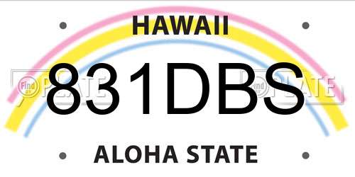 831DBS Hawaii License Plate