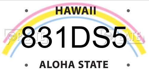 831DS5 Hawaii License Plate