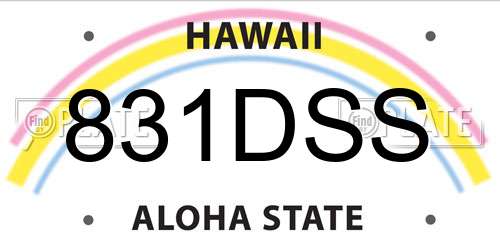831DSS Hawaii License Plate