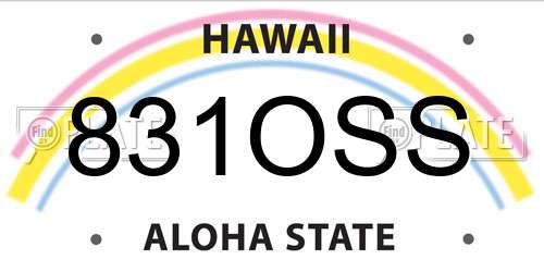 831OSS Hawaii License Plate