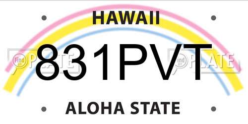 831PVT Hawaii License Plate
