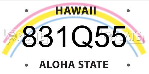 831Q55 Hawaii License Plate