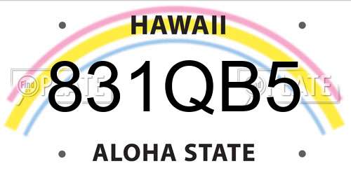 831QB5 Hawaii License Plate