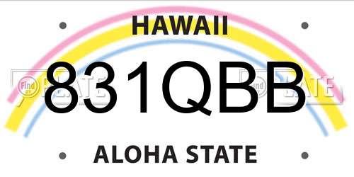 831QBB Hawaii License Plate