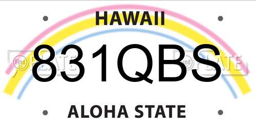831QBS Hawaii License Plate
