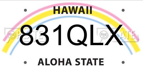 831QLX Hawaii License Plate