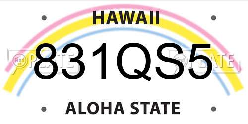 831QS5 Hawaii License Plate
