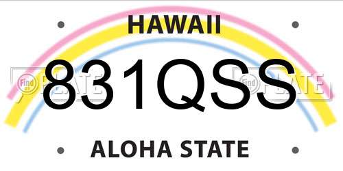 831QSS Hawaii License Plate