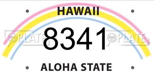 8341 Hawaii License Plate