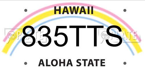 835TTS Hawaii License Plate