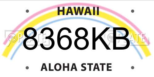 8368KB Hawaii License Plate