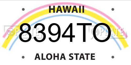 8394TO Hawaii License Plate