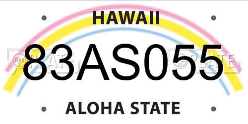 83AS055 Hawaii License Plate
