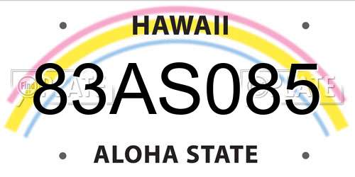 83AS085 Hawaii License Plate