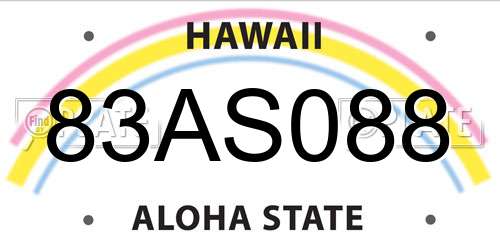 83AS088 Hawaii License Plate