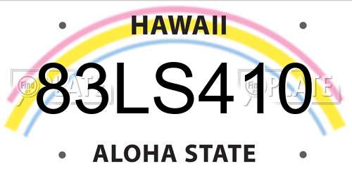 83LS410 Hawaii License Plate