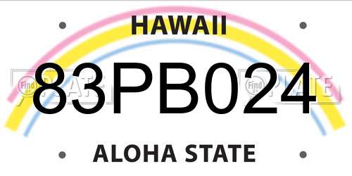 83PB024 Hawaii License Plate